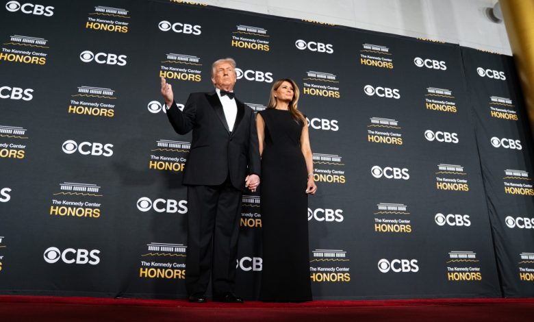 U.S. President Donald Trump and first lady Melania Trump attend the 48th annual Kennedy Center Honors at the Kennedy Center on December 07, 2025 in Washington, DC.