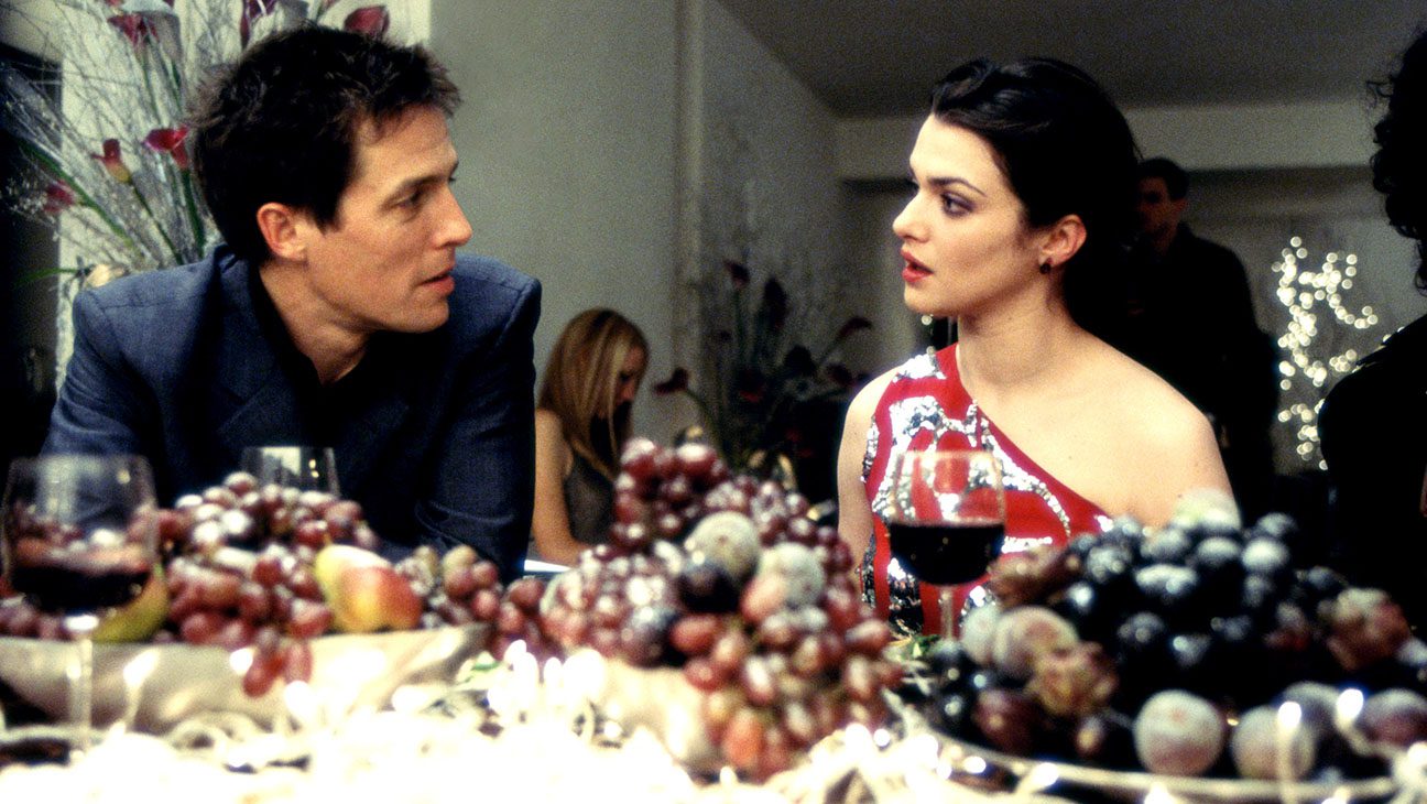 Hugh Grant and Rachel Weisz in ABOUT A BOY, 2002.