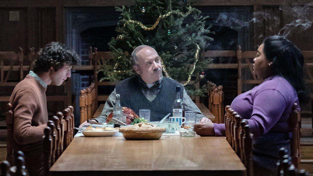 The Holdovers, from left: Dominic Sessa, Paul Giamatti, Da'Vine Joy Randolph, 2023.