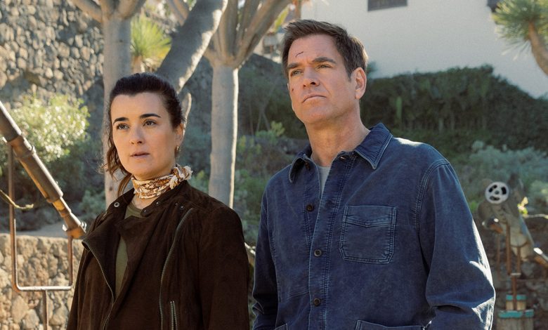 L-R Cote De Pablo as Ziva David and Michael Weatherly as Tony Dinozzo In NCIS: Tony & Ziva, episode 10, season 1,
