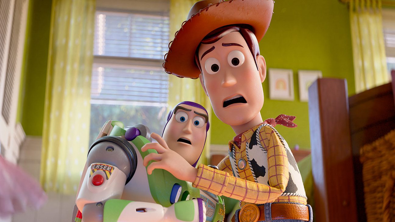 (L-R): Buzz Lightyear (voiced by Tim Allen) and Woody (voiced by Tom Hanks) in Toy Story 5.