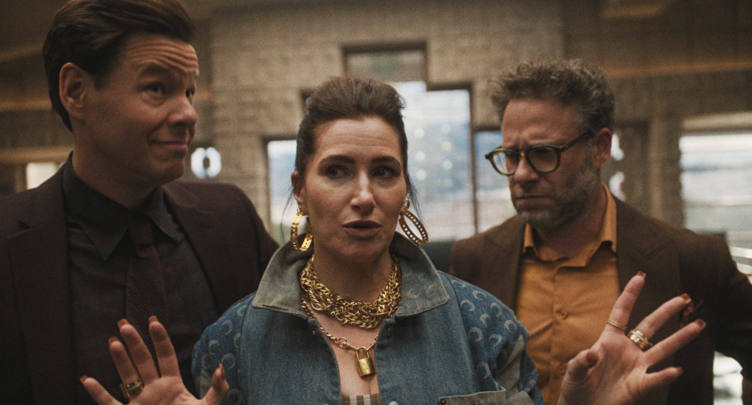 From left: Ike Barinholtz, Kathryn Hahn and Seth Rogen in 'The Studio'