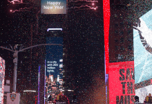 A view of the Ball Dropping during Times Square New Year