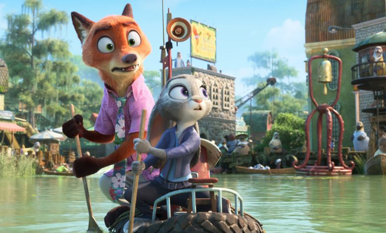 (L-R): Nick Wilde (voiced by Jason Bateman) and Judy Hopps (voiced by Ginnifer Goodwin) in Walt Disney Animation Studios