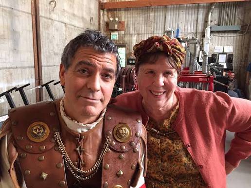 Helen Siff and George Clooney and on the set of