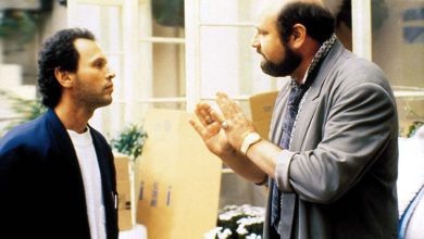 Billy Crystal (left) and director Rob Reiner on the set of