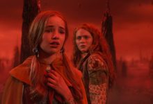 (L to R) Nell Fisher as Holly Wheeler and Sadie Sink as Max Mayfield in Stranger Things: Season 5.