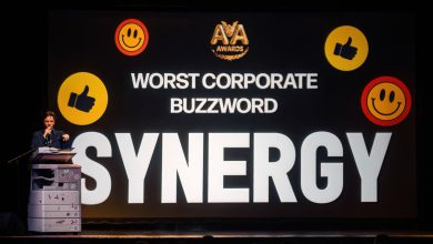 Connor Wood on stage at the Assistants vs. Agents Awards at the El Rey Theatre on Jan. 22.