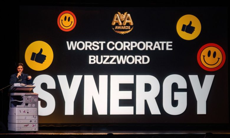 Connor Wood on stage at the Assistants vs. Agents Awards at the El Rey Theatre on Jan. 22.