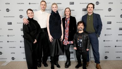 Olivia Colman, Alexander Skarsgård, Elizabeth Debicki, Eleanor Wilson, Peter Dinklage and Alex Huston Fischer attend the ‘Wicker premiere during the Sundance Film Festival at Eccles Center Theater in Park City, Utah on Jan. 24, 2026.
