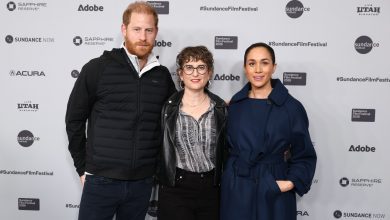 Prince Harry, Duke of Sussex, filmmaker Alysa Nahmias and Meghan, Duchess of Sussex, attend the ‘Cookie Queens’ screening at Eccles Theatre during the Sundance Film Festival in Park City, Utah on Jan. 25, 2026.