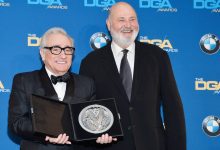 Director Martin Scorsese (L), recipient of the Feature Film Nomination Plaque for The Wolf of Wall Street, and actor-director Rob Reiner pose in the press roomposes in the press room during the 66th Annual Directors Guild Of America Awards held at the Hyatt Regency Century Plaza on January 25, 2014 in Century City, California. (Photo by Frazer Harrison/Getty Images)