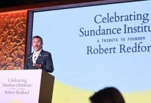 Ethan Hawke speaks during Celebrating Sundance Institute: A Tribute to Founder Robert Redford at the Grand Hyatt Deer Valley in Park City, Utah on Jan. 23, 2026.