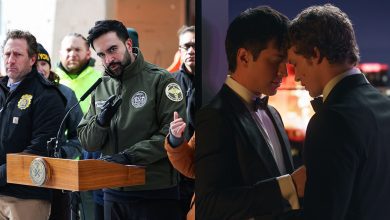 New York City Mayor Zohran Mamdani and Hudson Williams and Connor Storrie