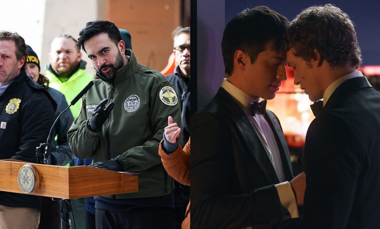 New York City Mayor Zohran Mamdani and Hudson Williams and Connor Storrie