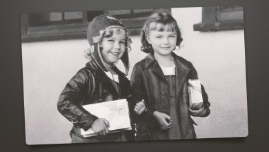 Marilyn Granas (right) and Shirley Temple on a break during the making of 1934’s ‘Bright Eyes.’