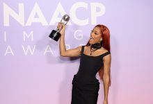 Keke Palmer, winner of the Entertainer of the Year award, poses in the press room during the 56th NAACP Image Awards at Pasadena Civic Auditorium on Feb. 22, 2025.