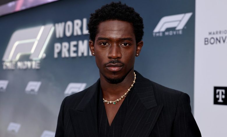 Damson Idris attends the world premiere of ‘F1’ in New York’s Times Square on June 16, 2025.