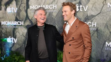 Kurt Russell and Wyatt Russell attend the world premiere of Apple TV