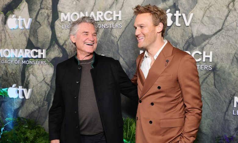 Kurt Russell and Wyatt Russell attend the world premiere of Apple TV