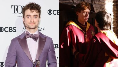 Daniel Radcliffe and Ben Marshall and Finn Wolfhard in Heated Wizardry.