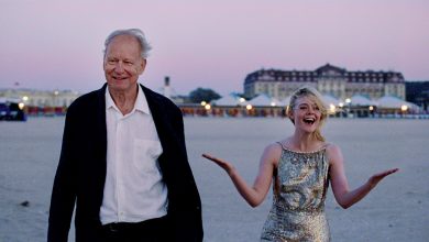 Stellan Skarsgard and Elle Fanning in Joachim Trier’s Sentimental Value.