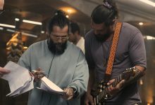 Director Ángel Manuel Soto and Jason Momoa on The Wrecking Crew set