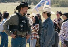 Marshalls (L-R): Luke Grimes as Kayce Dutton and Brecken Merrill as Tate Dutton.