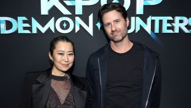 (L-R) Maggie Kang and Chris Appelhans attend Netflix
