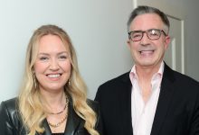 (L-R) Lynette Howell Taylor, President, Academy of Motion Picture Arts and Sciences, and Bill Kramer, CEO, Academy of Motion Picture Arts and Sciences, attend The Hollywood Reporter Nominees Night presented by Basil Hayden and Maserati at Chateau Marmont on February 10, 2026 in Los Angeles, California.