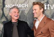 (L-R) Kurt Russell and Wyatt Russell attend the world premiere of Apple TV