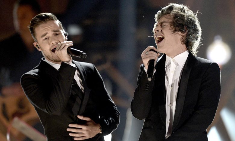 Liam Payne (L) and Harry Styles of One Direction perform onstage during the 2013 American Music Awards at Nokia Theatre L.A. Live on November 24, 2013 in Los Angeles, California.