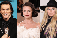 From left: Jim Carrey, Selena Gomez and Avril Lavigne.
