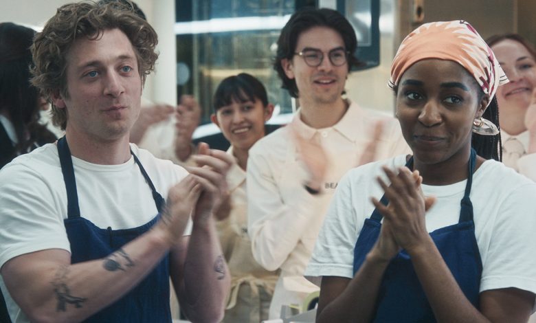 Jeremy Allen White (left) as Carmen “Carmy” Berzatto and Ayo Edebiri as Sydney Adamu in