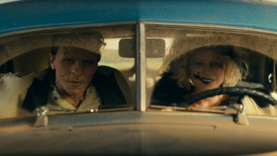 (L to r) Chrisitan Bale as Frank and Jessie Buckley as The Bride in Warner Bros. Pictures The Bride!