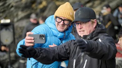Cinematographer Ole Bratt Birkeland and Director Andrew Stanton on the set of In The Blink of an Eye.