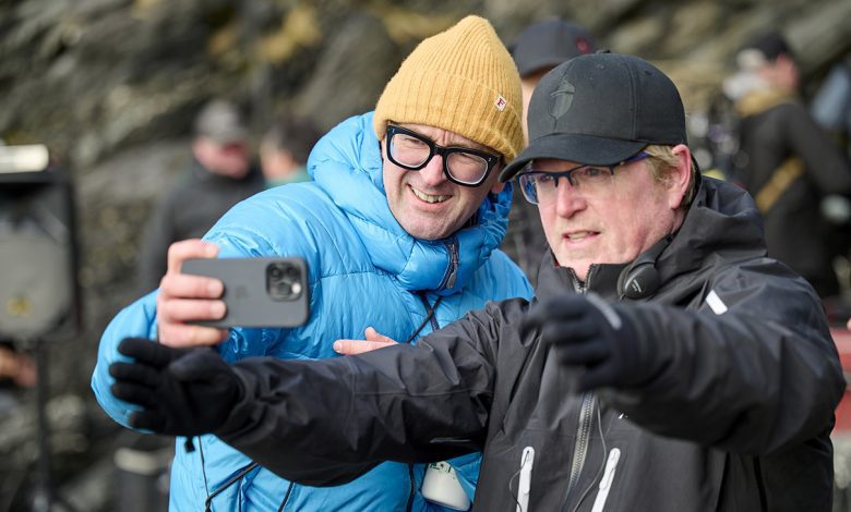 Cinematographer Ole Bratt Birkeland and Director Andrew Stanton on the set of In The Blink of an Eye.